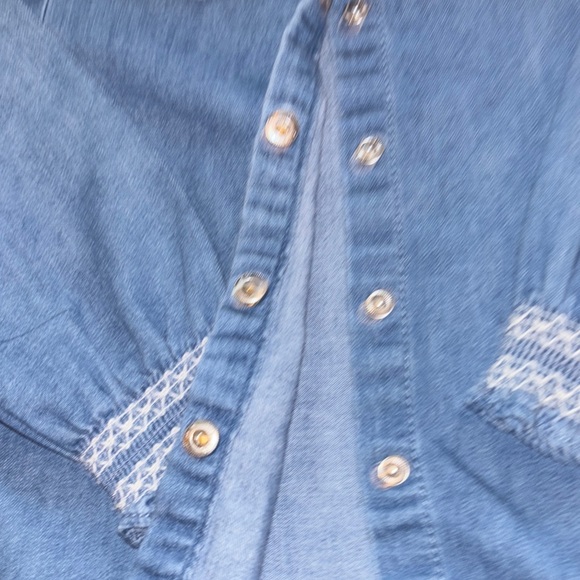Zara Blue Denim Shirt with Ruffle Details - Picture 6 of 10
